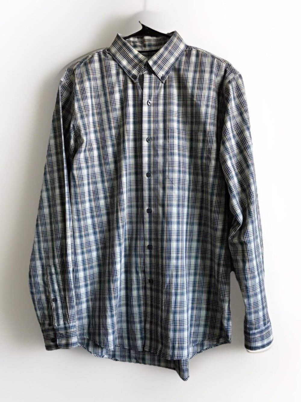 Van Huesen Men Blue Casual Button Down Shirt Long Sleeve Size‎ Medium 15-15.5